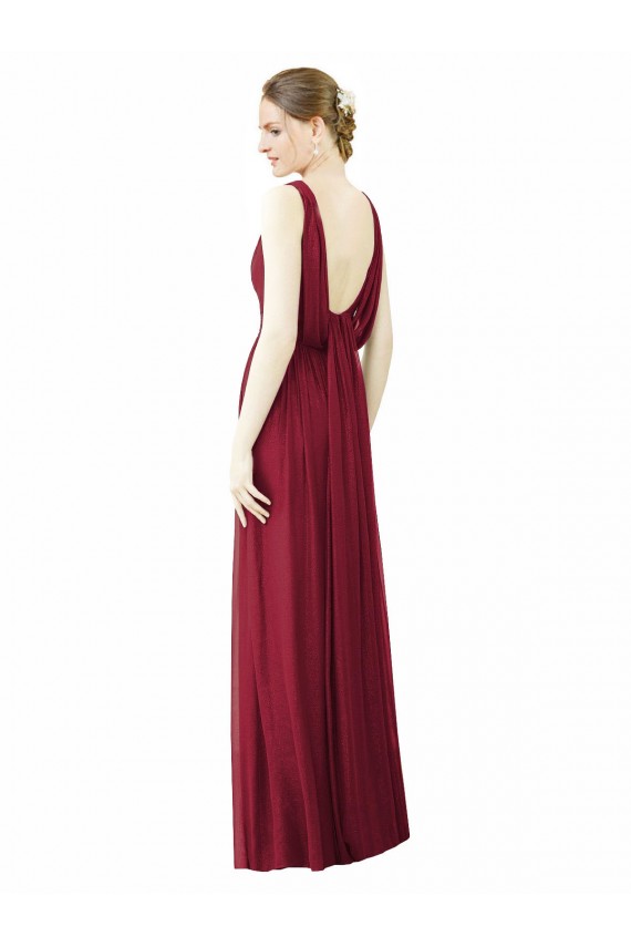 Soft Chiffon A-Line Long Sleeveless V-Back Bridesmaid Dress / Formal Dress Sheffield