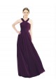 Soft Chiffon A-Line Long Sleeveless Grape Bridesmaid Gowns Sheffield