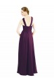 Soft Chiffon A-Line Long Sleeveless Grape Bridesmaid Gowns Sheffield