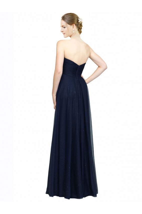 Chiffon A-Line Sleeveless Dark Navy Bridesmaid Dress / Evening Dress Sheffield