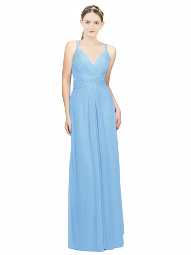Chiffon Long Sleeveless Keyhole Back Bridesmaid Dress / Evening Dress Sheffield