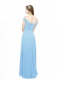 Soft Chiffon A-Line Long Sleeveless Periwinkle Bridesmaid Dress Sheffield