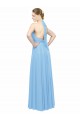 Soft Chiffon A-Line Long Sleeveless Periwinkle Open Back Bridesmaid Dress Sheffield