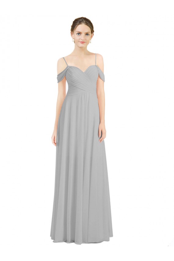 Lxue Chiffon A-Line Sleeveless Silver Bridesmaid Dress Sheffield