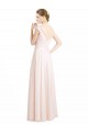 Soft Chiffon & Lace A-Line Long Sleeveless Open Back Cream Pink Bridesmaid Dresses Sheffield