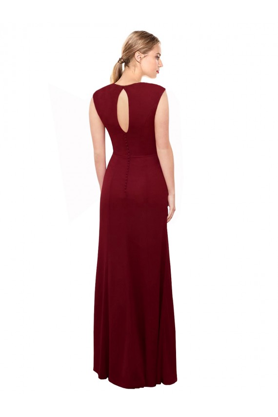 Soft Chiffon Mermaid Long Sleeveless Keyhole Back Prom Dress / Bridesmaid Dress Sheffield