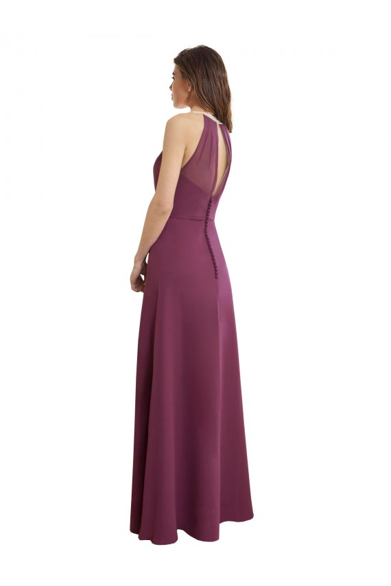 Chiffon A-Line Long Sleeveless Keyhole Back Bridesmaid Dress / Evening Gowns Sheffield