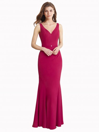 Soft Chiffon Mermaid Long Sleeveless V-Back Prom Dress / Bridesmaid Dress Sheffield