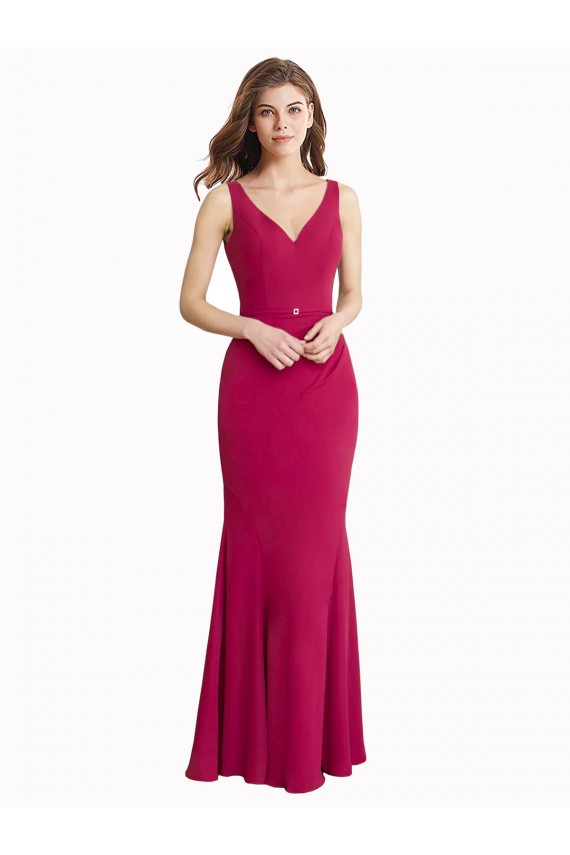 Soft Chiffon Mermaid Long Sleeveless V-Back Prom Dress / Bridesmaid Dress Sheffield