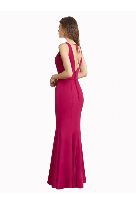 Soft Chiffon Mermaid Long Sleeveless V-Back Prom Dress / Bridesmaid Dress Sheffield