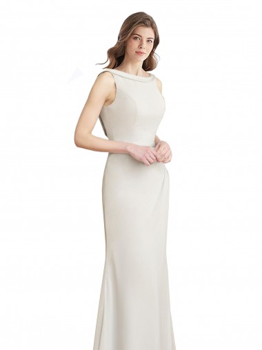 Soft Chiffon & Satin Mermaid Long Sleeveless V-Back Bridesmaid Dress Sheffield