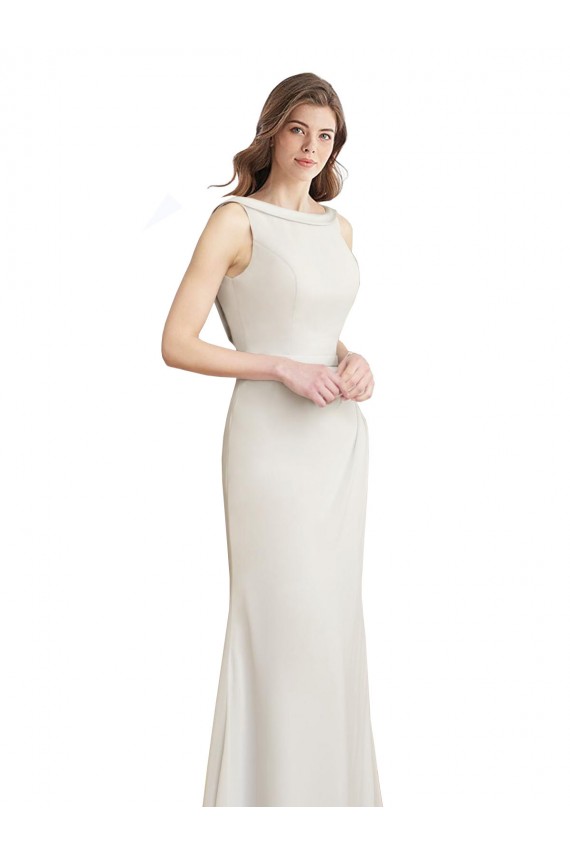 Soft Chiffon & Satin Mermaid Long Sleeveless V-Back Bridesmaid Dress Sheffield