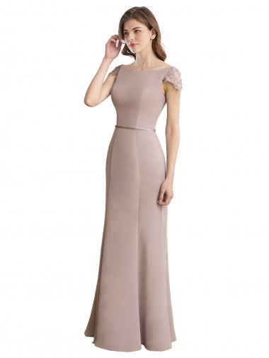 Soft Chiffon & Lace Mermaid Long Cap Sleeves Formal Dress / Bridesmaid Dress Sheffield