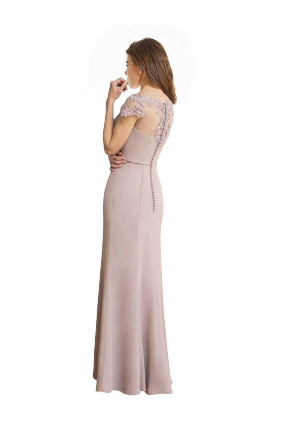 Soft Chiffon & Lace Mermaid Long Cap Sleeves Formal Dress / Bridesmaid Dress Sheffield