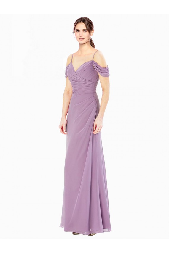 Soft Chiffon Sheath Long Sleeveless Bridesmaid Dress / Formal Dress Sheffield