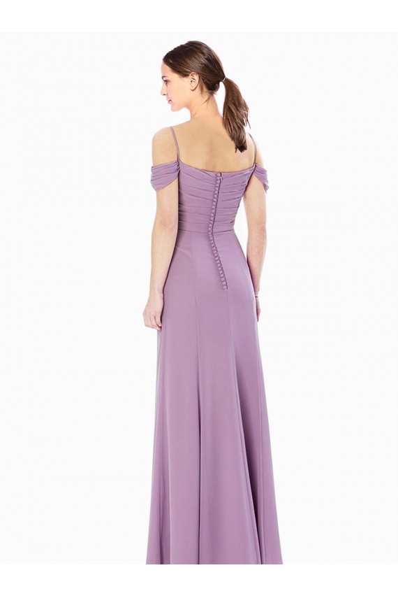 Soft Chiffon Sheath Long Sleeveless Bridesmaid Dress / Formal Dress Sheffield