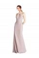 Soft Chiffon Sheath Long Sleeveless Open Back Bridesmaid Dress Sheffield