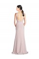 Soft Chiffon Sheath Long Sleeveless Open Back Bridesmaid Dress Sheffield