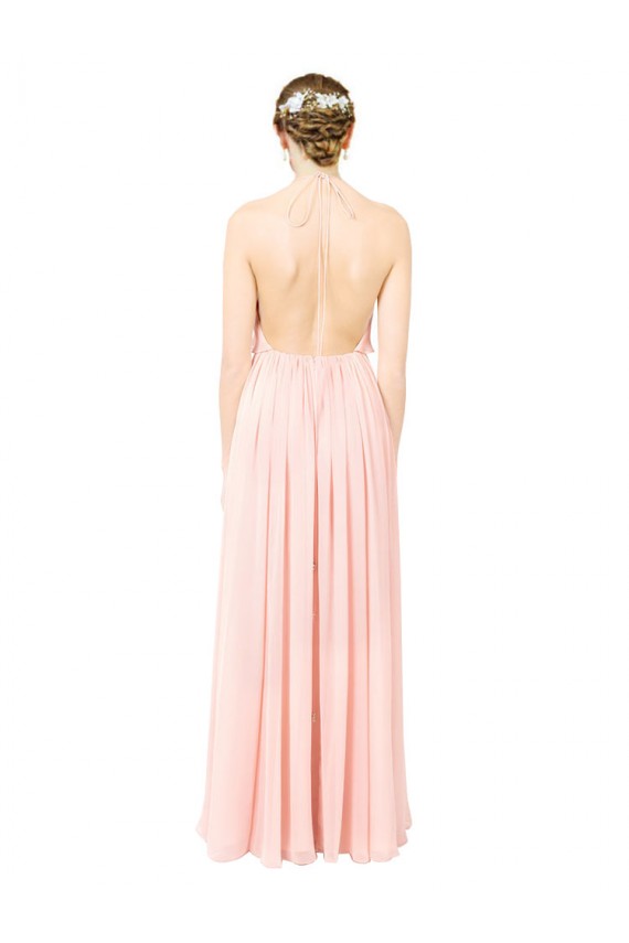Soft Chiffon Long Sleeveless Open Back Formal Dress / Bridesmaid Dress Sheffield