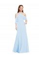 Soft Chiffon A-Line Long Cold Shoulder Light Sky Blue Bridesmaid Dresses Sheffield