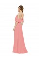 Soft Chiffon A-Line Long Sleeveless Watermelon Bridesmaid Dress Sheffield