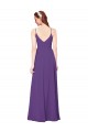 Soft Chiffon Sheath Long Sleeveless Plum Purple Bridesmaid Dress Sheffield
