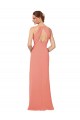 Soft Chiffon Sheath Long Sleeveless V-Neck Keyhole Back Bridesmaid Dresses Sheffield
