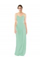 Soft Chiffon Sheath Long Sleeveless Mint Green Keyhole Back Bridesmaid Dress Sheffield