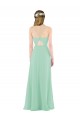 Soft Chiffon Sheath Long Sleeveless Mint Green Keyhole Back Bridesmaid Dress Sheffield