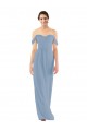 Soft Chiffon Sheath Long Sleeveless Dusty Blue Bridesmaid Dress Sheffield