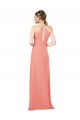 Soft Chiffon Sheath Long Sleeveless Desert Rose Keyhole Back Bridesmaid Dress Sheffield