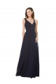 Soft Chiffon & Lace A-Line Sleeveless Dark Navy Bridesmaid Dresses Sheffield