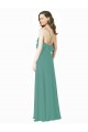 Soft Chiffon A-Line Long Sleeveless Icelandic Silver Bridesmaid Gown Sheffield