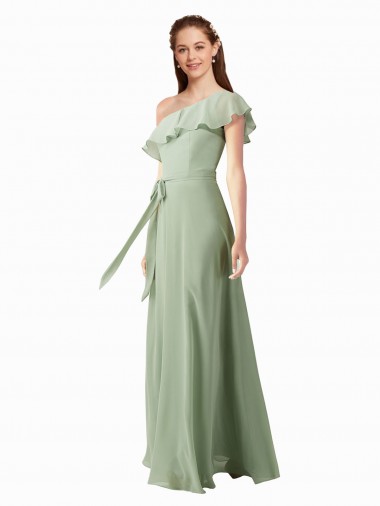 Soft Chiffon A-Line Long Flutter Sleeves Bridesmaid Dress Sheffield
