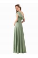 Soft Chiffon A-Line Long Flutter Sleeves Bridesmaid Dress Sheffield