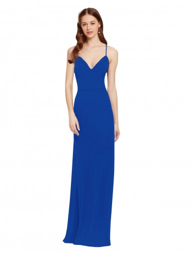 Soft Chiffon A-Line Sleeveless Royal Blue Bridesmaid Dress / Formal Dress Sheffield