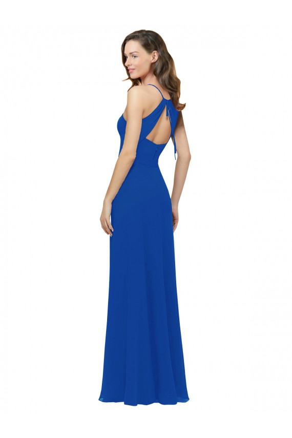Soft Chiffon A-Line Sleeveless Royal Blue Bridesmaid Dress / Formal Dress Sheffield