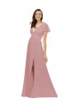 Chiffon A-Line Long Flutter Sleeves V-Back Bridesmaid Dress / Evening Dress Sheffield