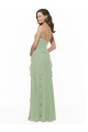 Soft Chiffon A-Line Long Sleeveless Smoke Green Bridesmaid Dresses Sheffield