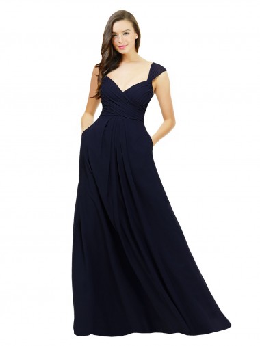 Chiffon Long A-Line Sleeveless Bridesmaid Gowns Sheffield