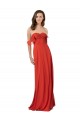 Soft Chiffon A-Line Long Sleeveless Red V-Back Bridesmaid Dress Sheffield