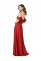 Soft Chiffon A-Line Long Sleeveless Red V-Back Bridesmaid Dress Sheffield