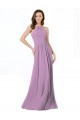 Soft Chiffon A-Line Long Sleeveless Dark Lavender Bridesmaid Dresses Sheffield
