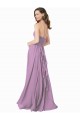Soft Chiffon A-Line Long Sleeveless Dark Lavender Bridesmaid Dresses Sheffield
