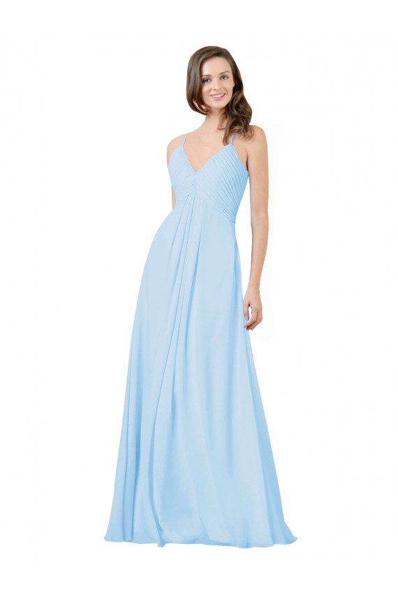 Chiffon A-Line Long Sleeveless Keyhole Back Formal Dress / Bridesmaid Dress Sheffield