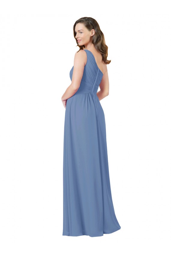 Soft Chiffon Sheath Long Sleeveless Windsor Blue Bridesmaid Gowns Sheffield