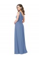 Soft Chiffon Sheath Long Sleeveless Windsor Blue Bridesmaid Gowns Sheffield