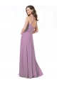Soft Chiffon & Lace A-Line Long Sleeveless Dark Lavender Bridesmaid Dresses Sheffield