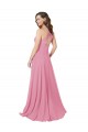 Soft Chiffon A-Line Long Sleeveless Keyhole Back Prom Dress / Bridesmaid Dress Sheffield