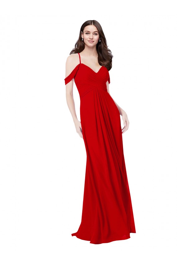 Soft Chiffon A-Line Sleeveless Dark Red Bridesmaid Dress Sheffield